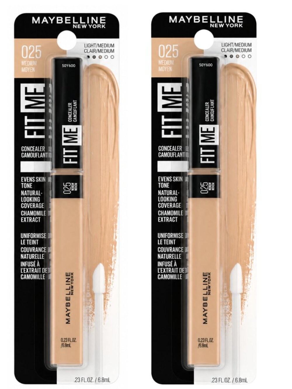 Maybelline Fit Me Concealer 025 Medium Pack of 2 NEW Sealed